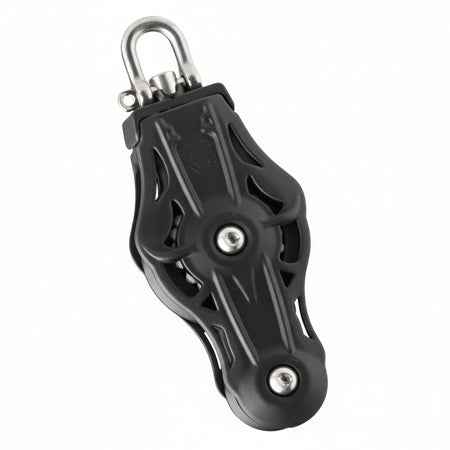 WICHARD Violinenblock mit Wirbelschäkel, gleitgelagert und kugelgelagert, 45mm Rollendurchmesser, für Tauwerk bis 10mm, maritime Bootsbeschläge