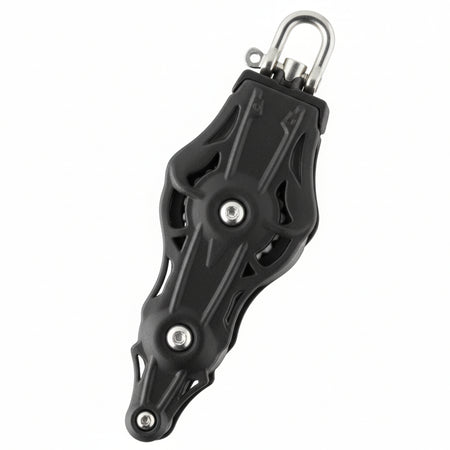 WICHARD Violinenblock mit Wirbelschäkel und U-Bügel, gleitgelagert und kugelgelagert, 45mm Rollendurchmesser, für Tauwerk bis 10mm, maritime Bootsbeschläge