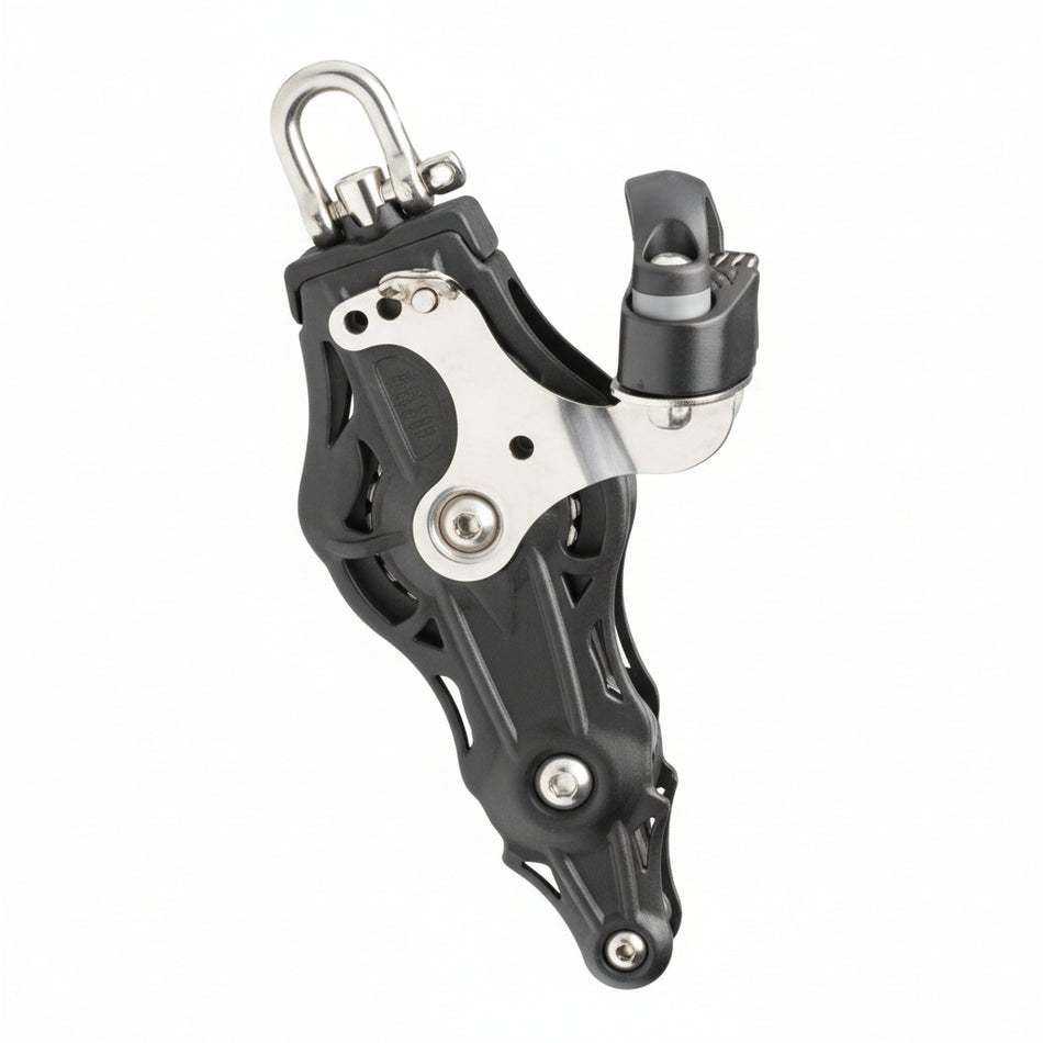 WICHARD Violinblock mit Wirbelschäkel, Hundsfott und Klemme - 70mm Scheibe für Tau bis 14mm