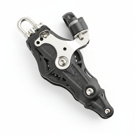 WICHARD Violinenblock mit Wirbelschäkel, U-Bügel und Klemme, gleitgelagert und kugelgelagert, 45mm Rollendurchmesser, für Tauwerk bis 10mm, maritime Bootsbeschläge