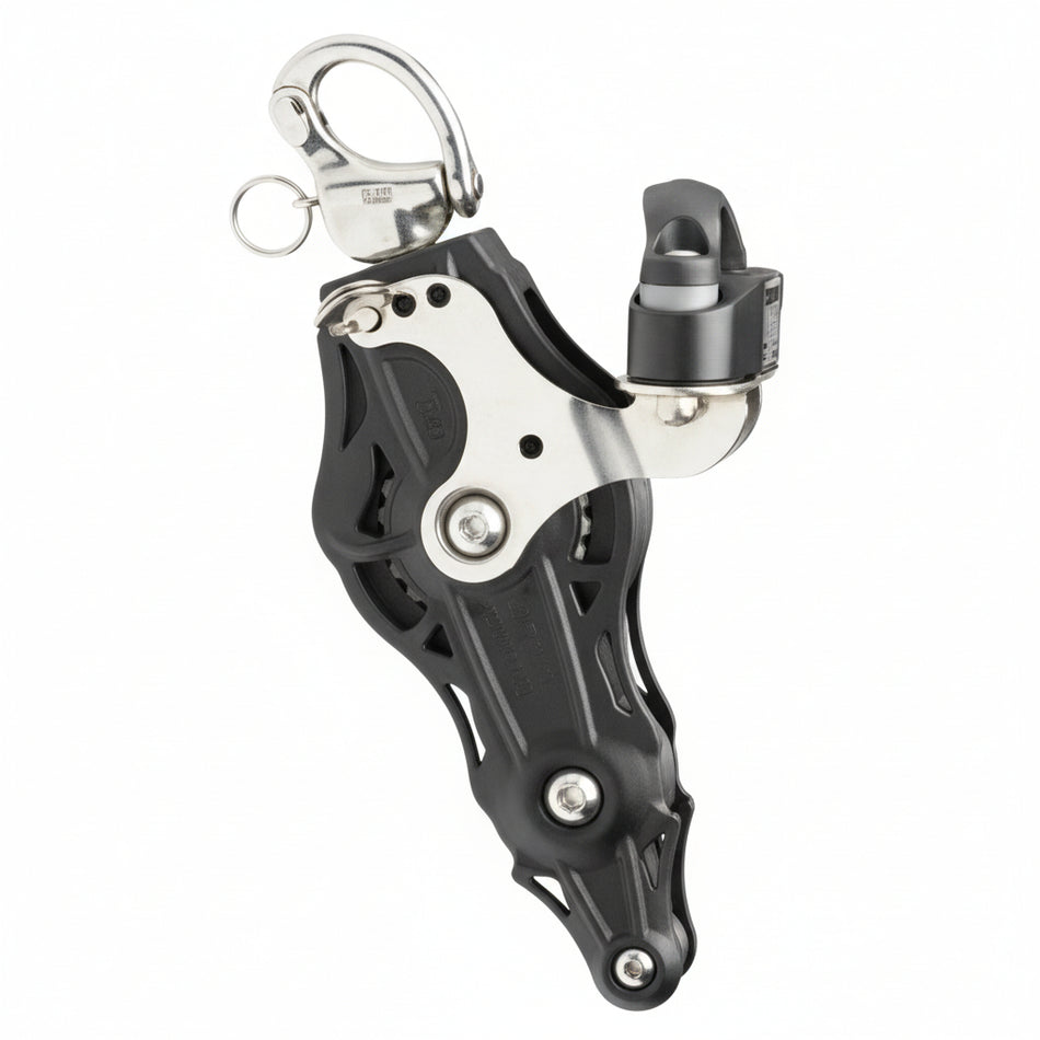 WICHARD Violinblock gleitl. 55mm, Seil 12mm, Schnappschäkel, Klemme