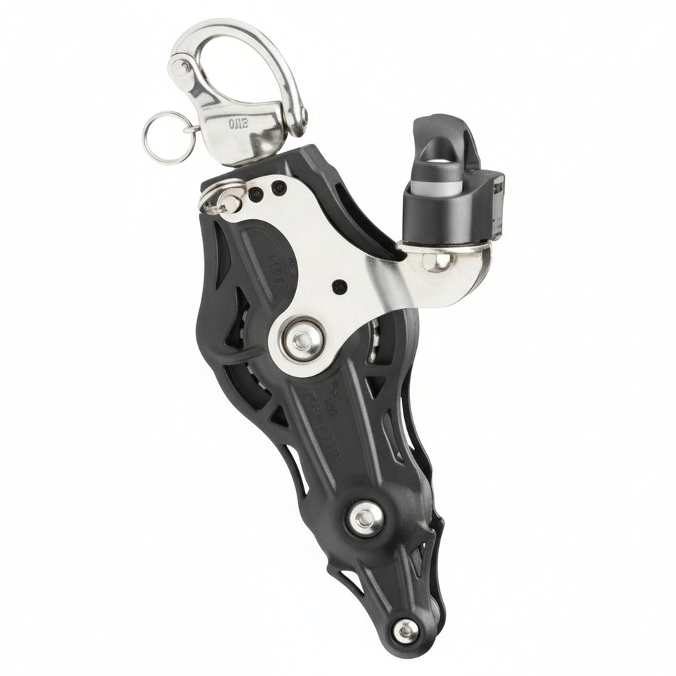 WICHARD Violinblock gleitl. 70mm, Seil 14mm, Schnappschäkel, Klemme