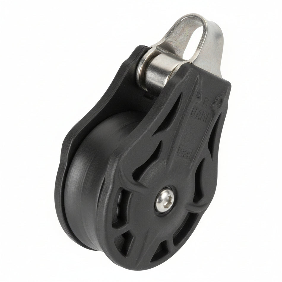 WICHARD Einfachblock mit festem Auge, gleitgelagert und kugelgelagert, 45mm Rollendurchmesser, für Tauwerk bis 10mm, maritime Bootsbeschläge