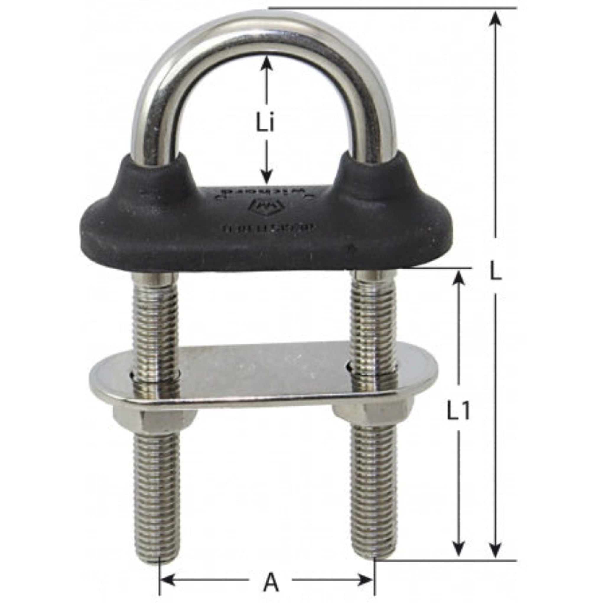 WICHARD U-Bolzen SR6544W aus Edelstahl 1.4567 mit weißem Gummikragen für wasserdichte Montage
