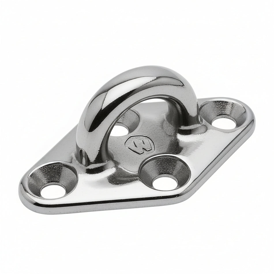 WICHARD Decksauge Rautenform - Duplexstahl - Feststehend für Tauwerk und Gurtband