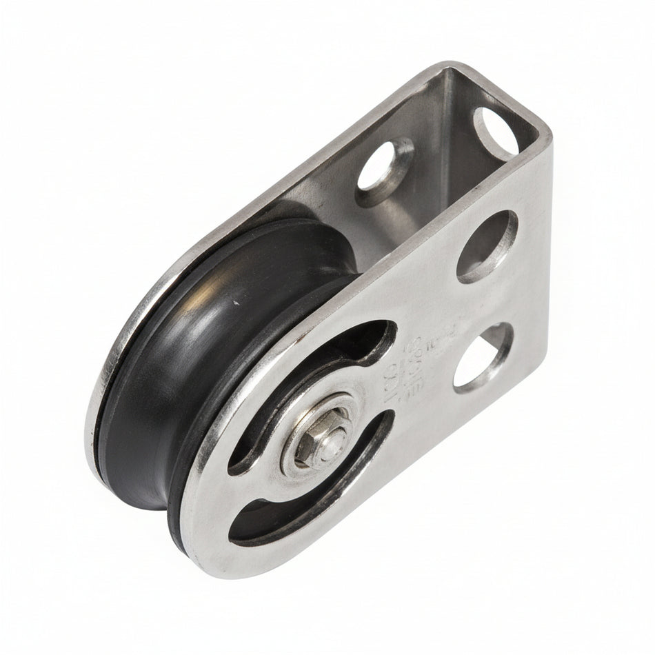 SEA SURE Einfachblock gleitlagernd 25mm Bockrolle mit Schäkel SS0001