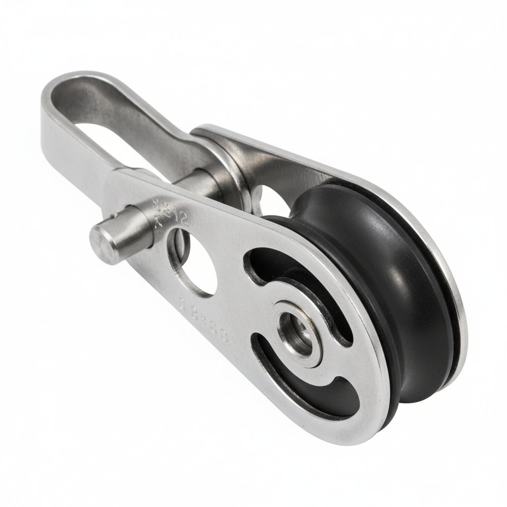 SEA SURE Einfachblock gleitlagernd 25mm Bockrolle mit Schäkel SS0008