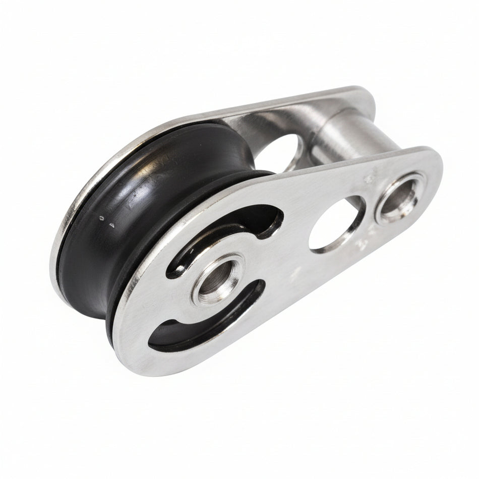 SEA SURE Einfachblock gleitlagernd 25mm Bockrolle mit Hohlachse SS0009