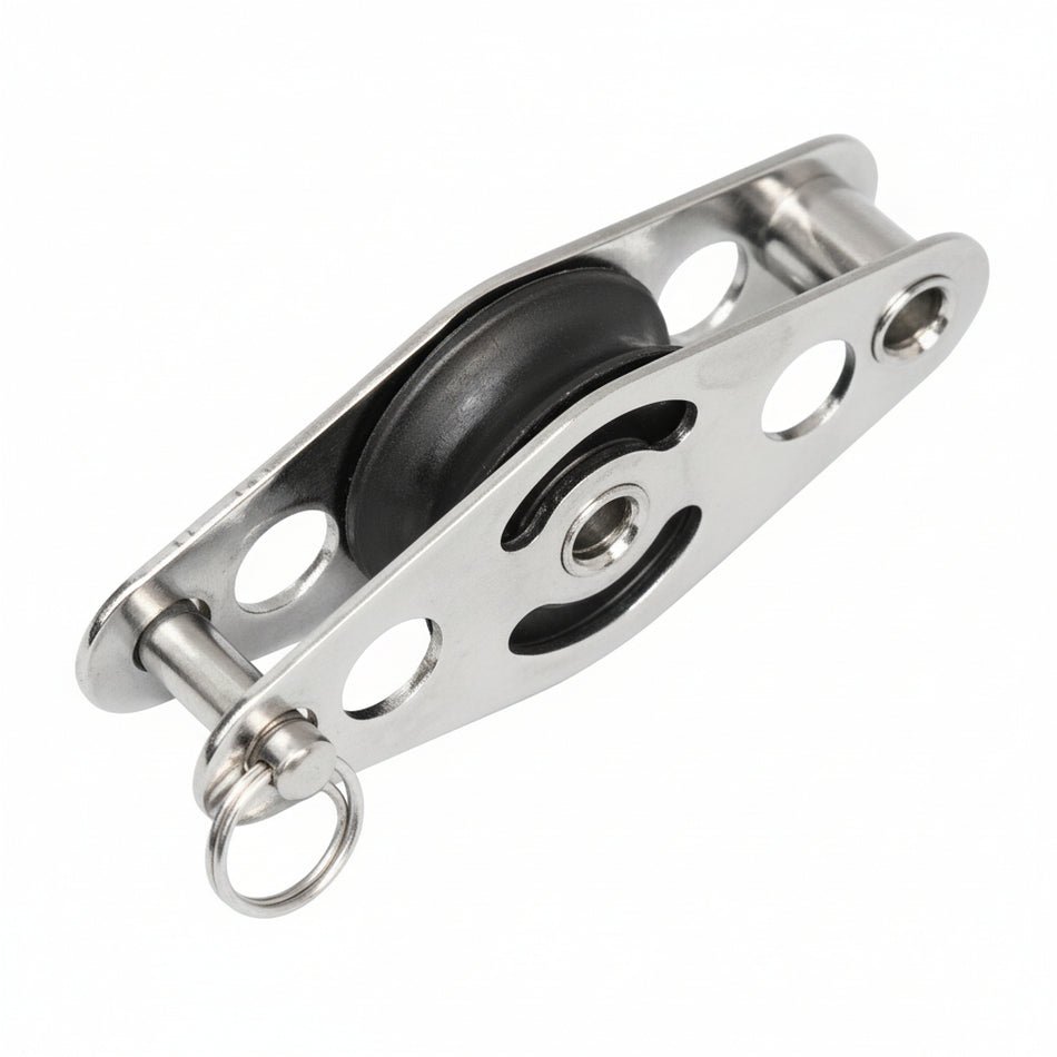 SEA SURE Einfachblock gleitlagernd 25mm Bockrolle Hohlachse U-Bügel SS0011