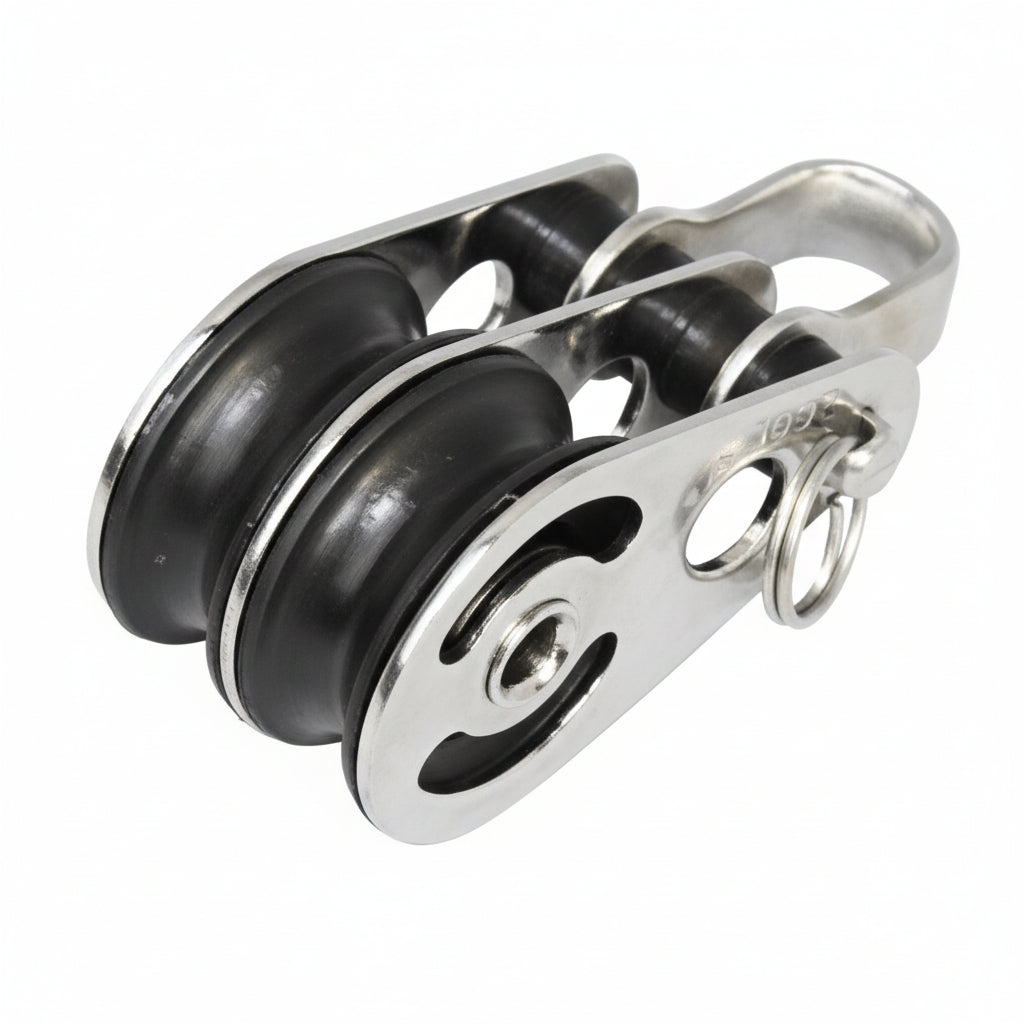 SEA SURE Doppelblock gleitlagernd 25mm Bockrolle mit Schäkel SS0021