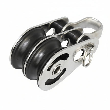 SEA SURE Doppelblock gleitlagernd 25mm Bockrolle mit Schäkel SS0021