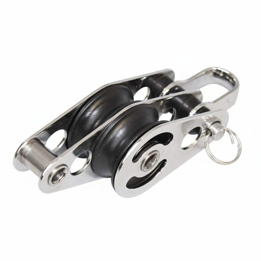 SEA SURE Doppelblock gleitlagernd 25mm Bockrolle Schäkel U-Bügel SS0023