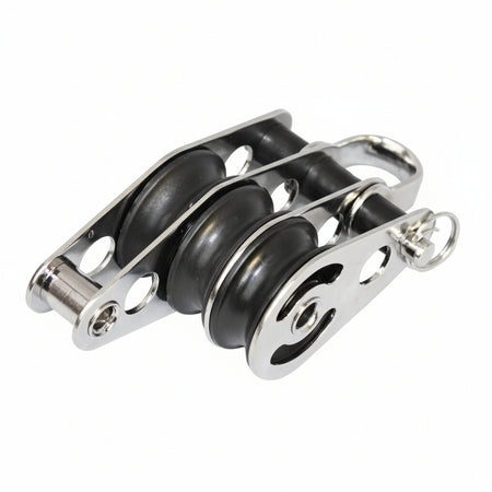 SEA SURE Dreifachblock gleitlagernd 25mm Bockrolle Schäkel U-Bügel Außen SS0033