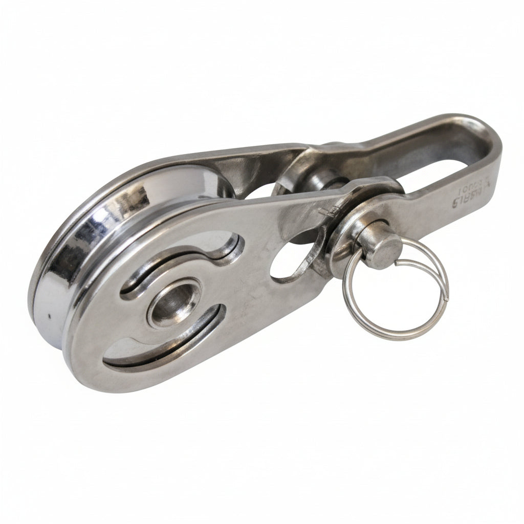 SEA SURE Einfachblock gleitlagernd 25mm - Drahtseil 4mm mit Schäkel