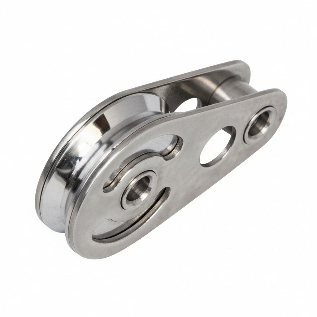 SEA SURE Einfachblock gleitlagig 44mm, Drahtseil 6mm, Nylonrolle 25mm, Hohlachse