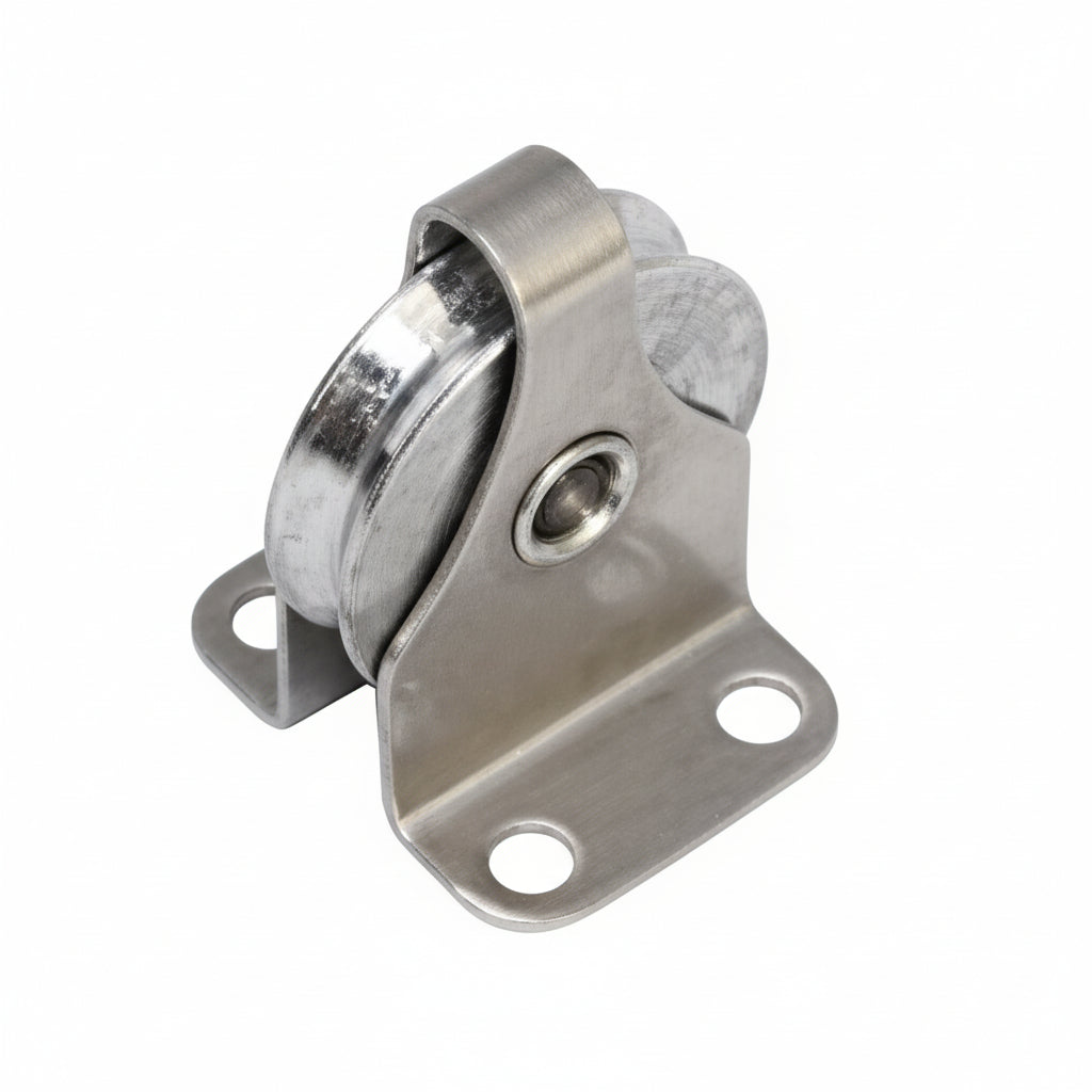 SEA SURE Einfach-Decksblock gleitlagig 36mm, Drahtseil 6mm, Nylonrolle 25mm, U-Bügel