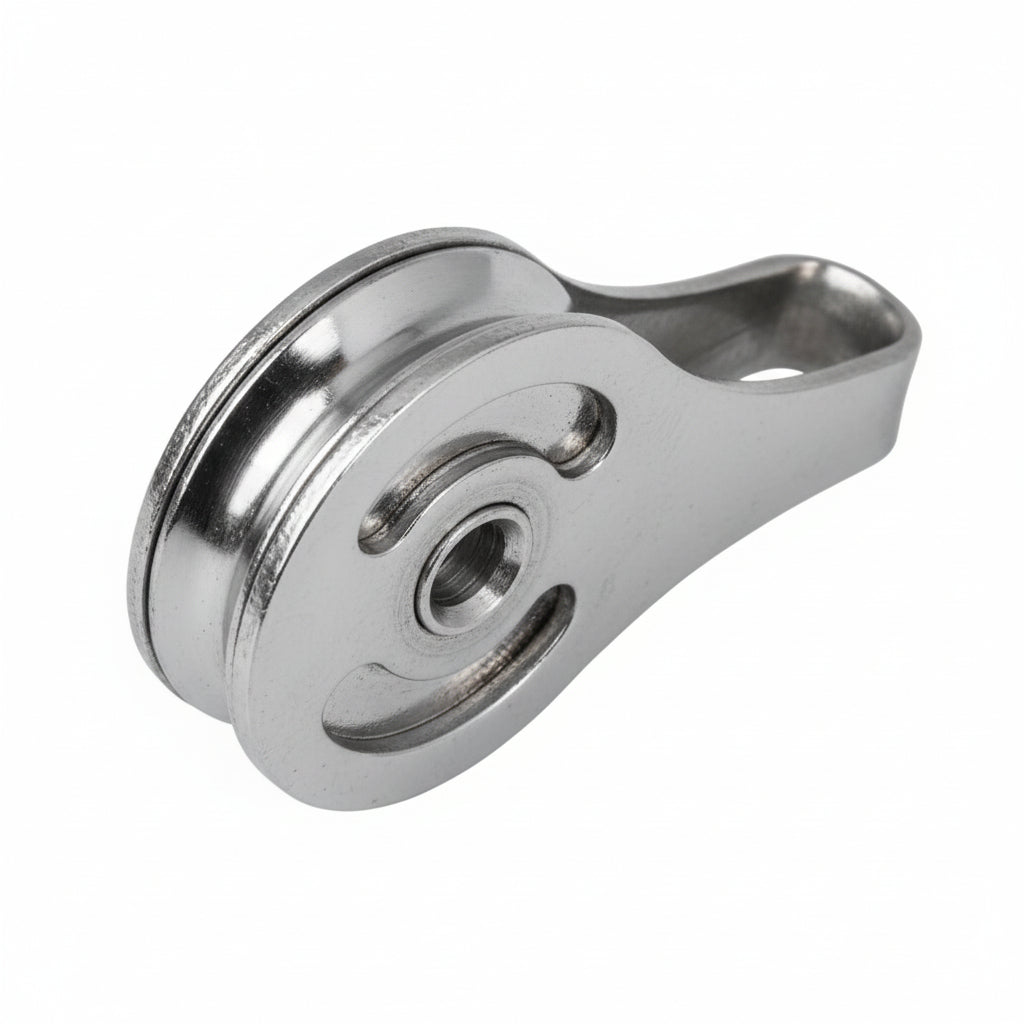 SEA SURE Einfachblock gleitlagig 42mm, Drahtseil 6mm, Nylonrolle 25mm, Auge