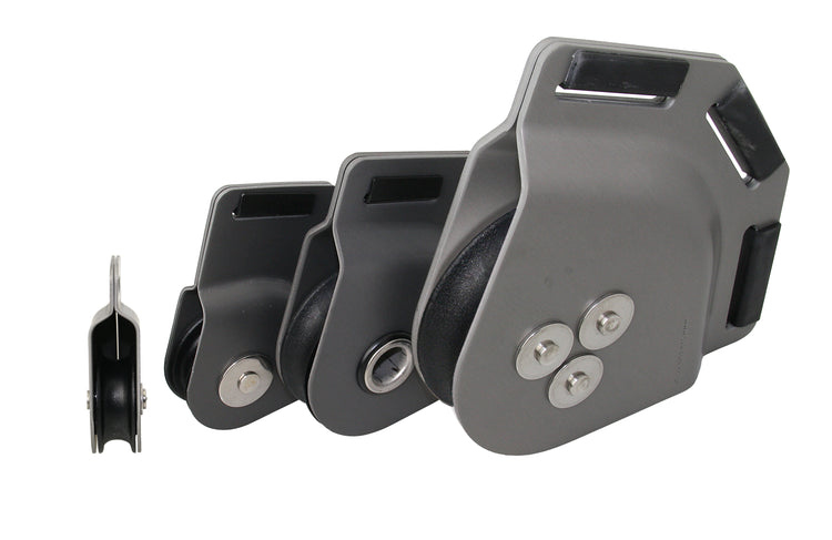 SEA SURE Schothornblöcke – Aluminium, anthrazit eloxiert, für 6–14 mm Tau