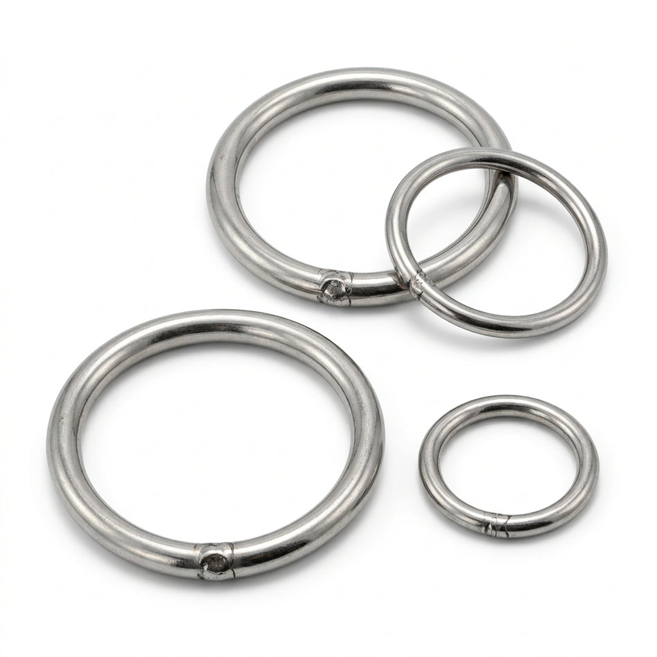 SEA SURE Rundringe – Edelstahl 1.4401, Industriefinish, Ø innen 15–75 mm