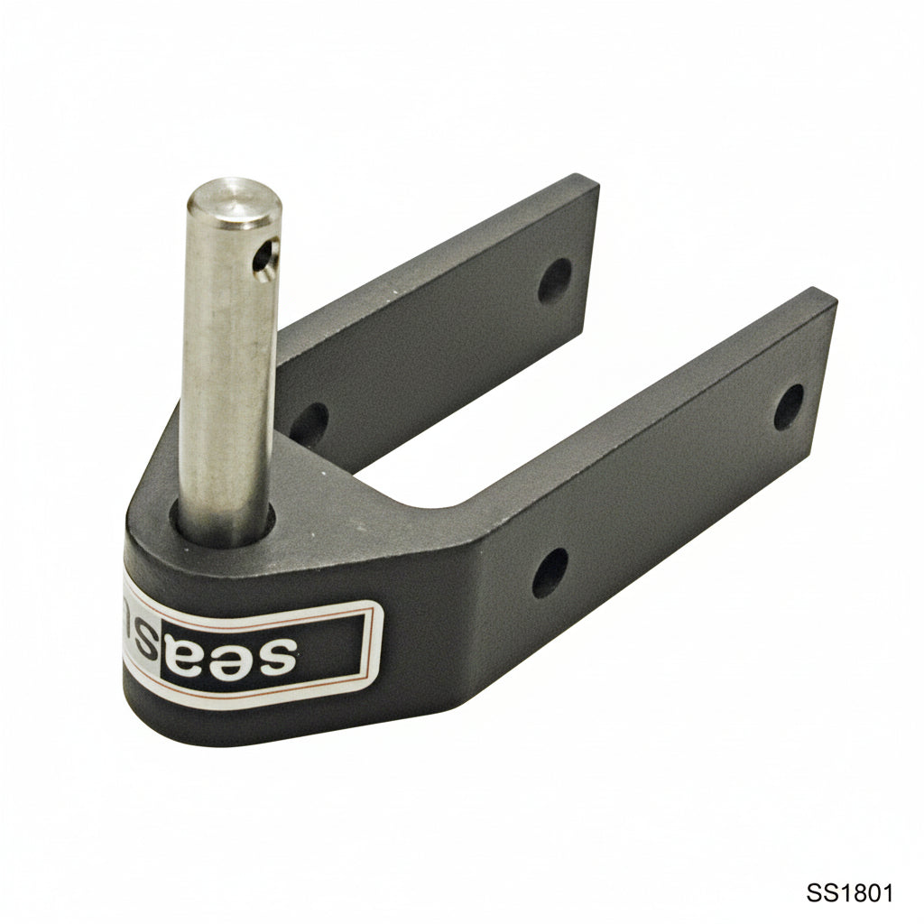 SEASURE Ruderbeschlag SS1801 Aluminium schwarz eloxiert – Fingerling Ø 8 mm