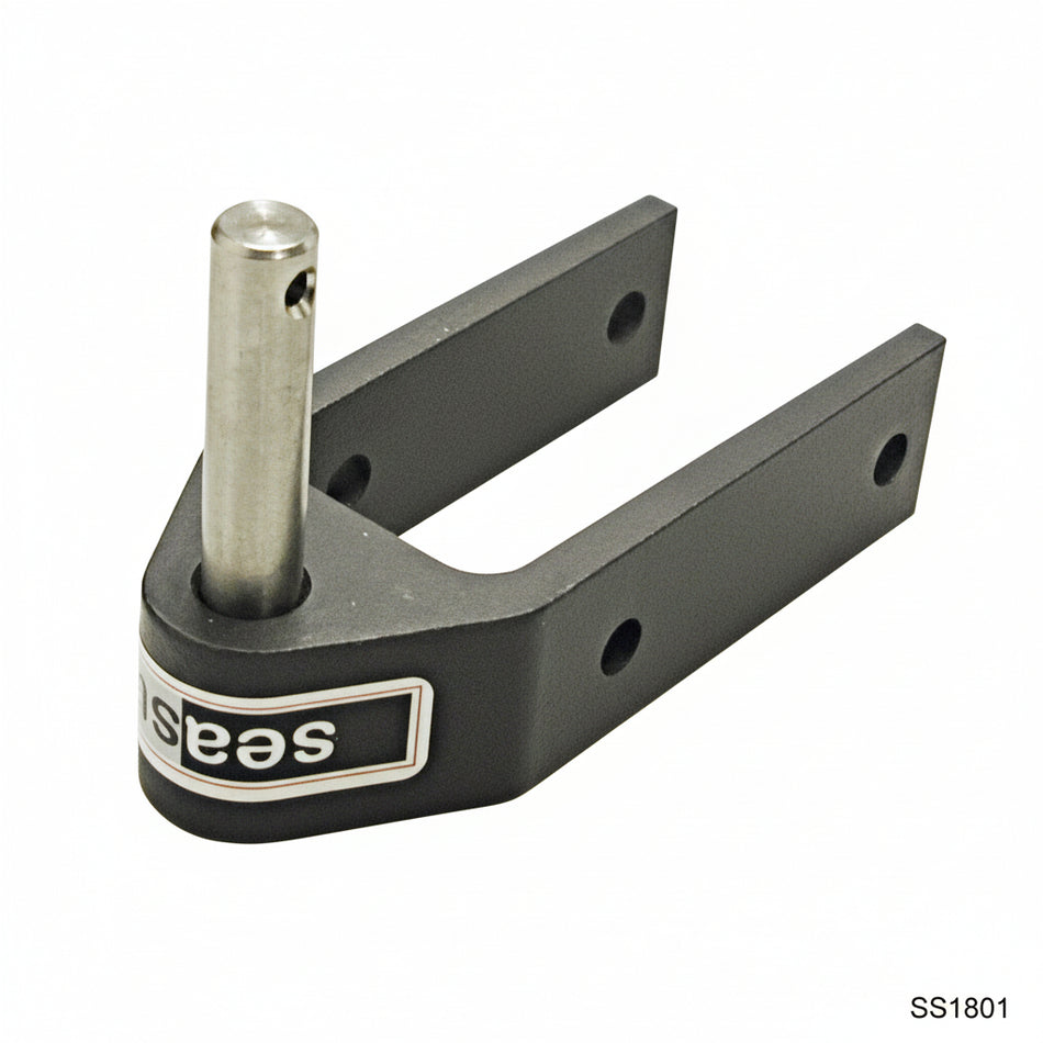 SEASURE Ruderbeschlag SS1801 aus schwarz eloxiertem Aluminium mit Fingerling Ø 8 mm