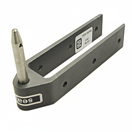 SEASURE Ruderbeschlag SS2203 aus schwarz eloxiertem Aluminium mit Fingerling Ø 10 mm