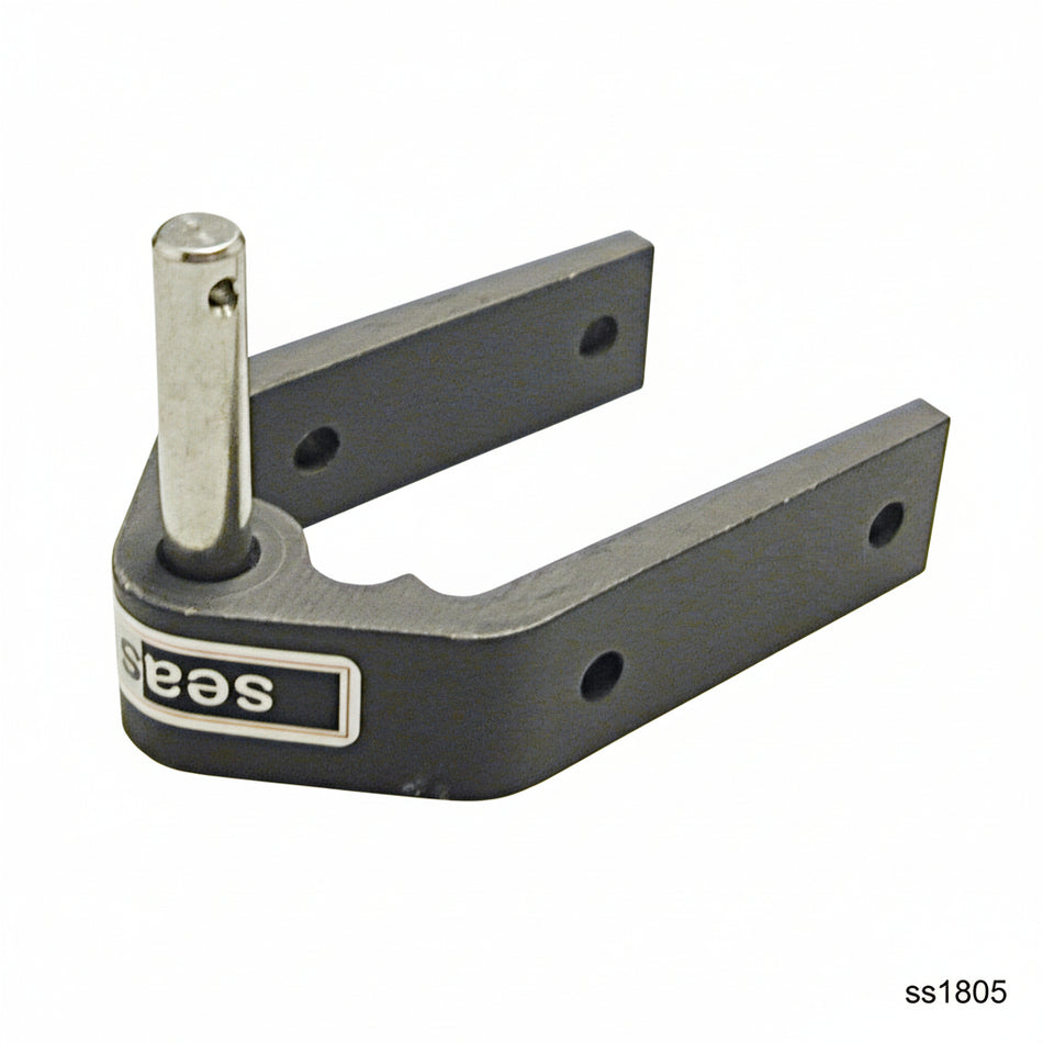 SEASURE Ruderbeschlag SS1805 aus schwarz eloxiertem Aluminium, Bi 38 mm, Fingerling Ø 8 mm