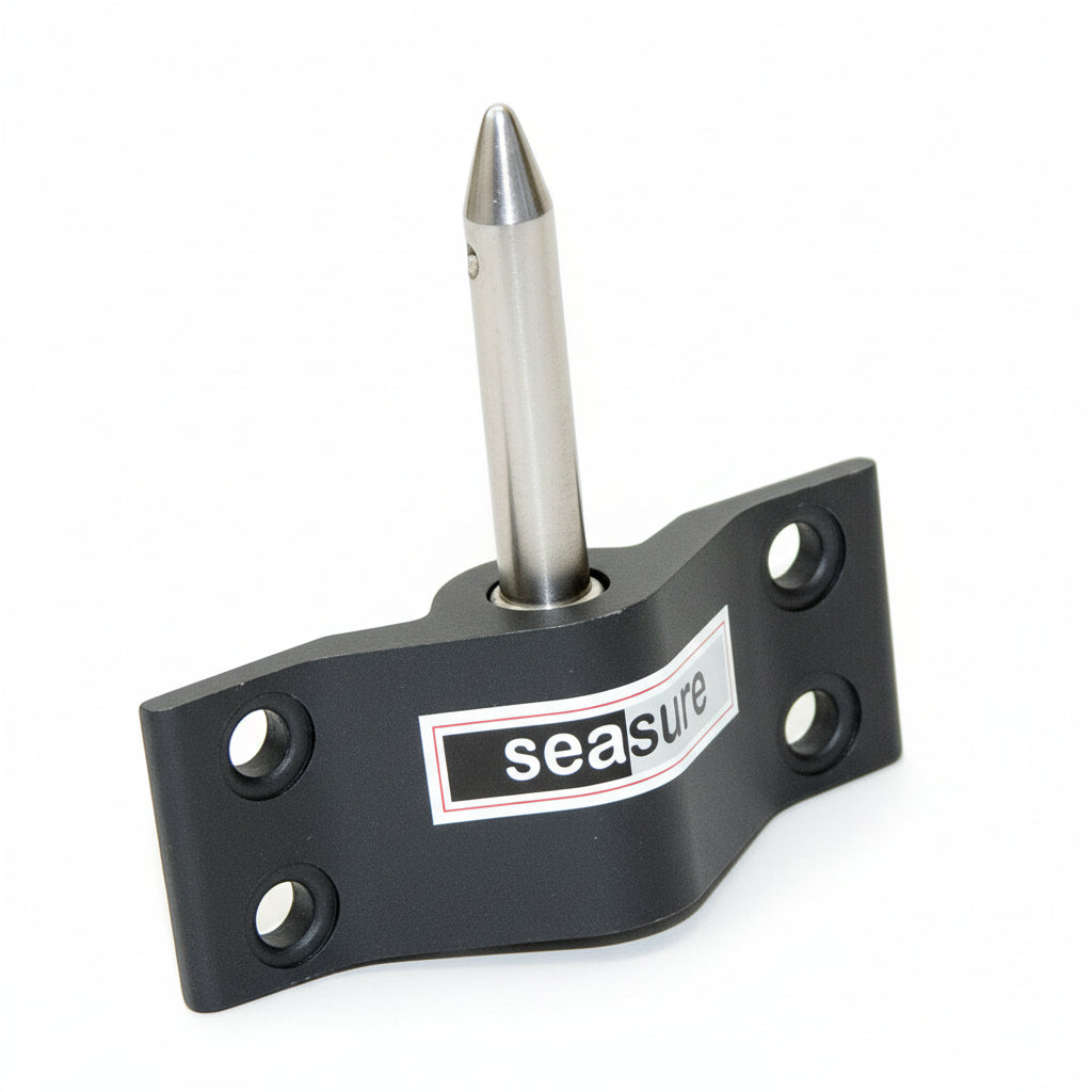 SEASURE Spiegelbeschlag SS2214 aus schwarz eloxiertem Aluminium mit Fingerling Ø 10 mm, 4 Bohrungen