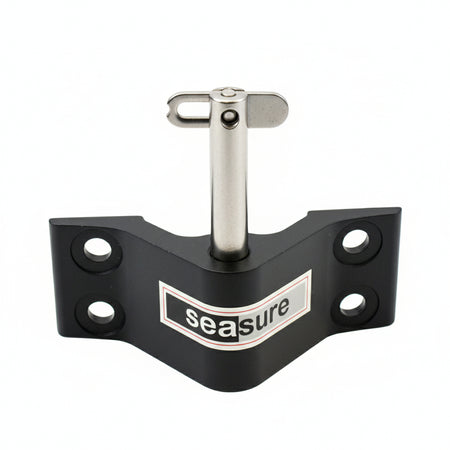 SEASURE Spiegelbeschlag SS1814DL aus schwarz eloxiertem Aluminium mit Klappnasen-Fingerling Ø 8 mm