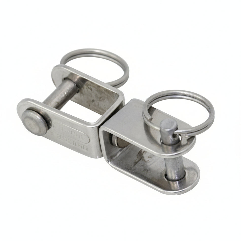 Wirbelschäkel Zwei Gabelenden mit Steck-Bolzen Edelstahl - Kompakt 4.8 mm