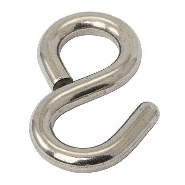 SEA SURE S-Haken asymmetrisch Edelstahl A4 8x68mm - Robuster offener Haken