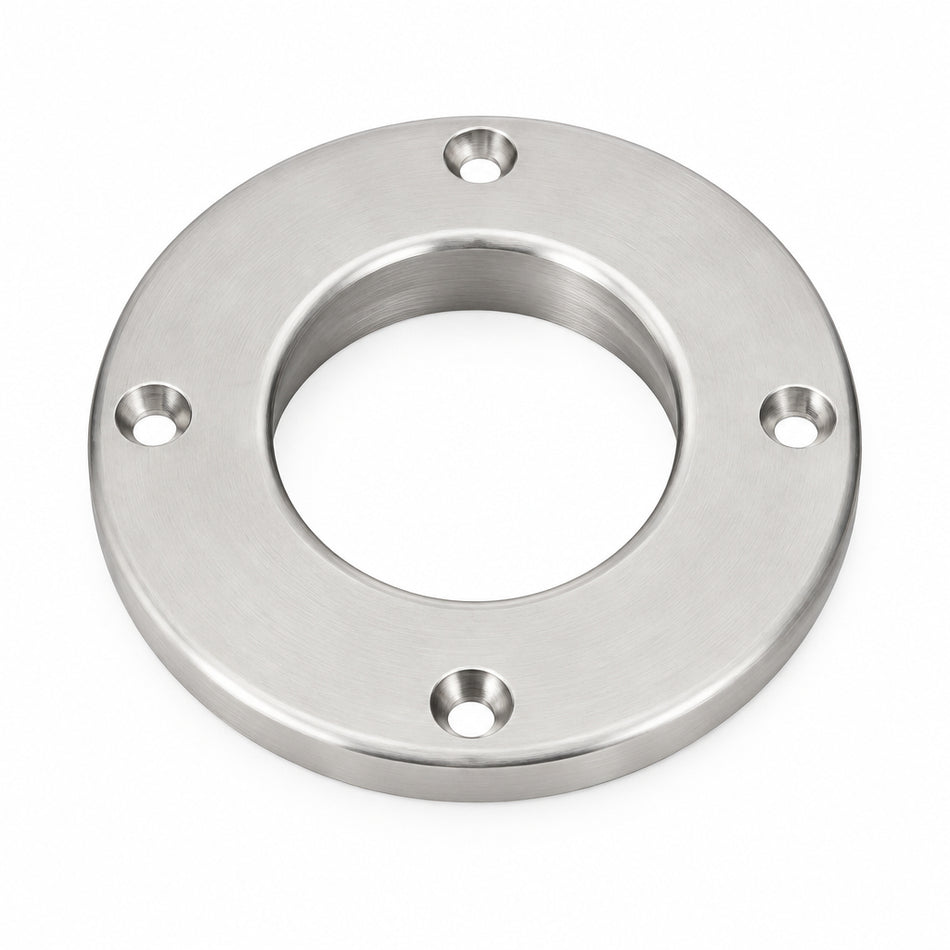 Helle ringförmige Optimist Mastführung SS300002 aus Nylon in Draufsicht mit zentraler Mastöffnung und vier Befestigungsbohrungen im Flansch, für ein Deckloch von 57 mm.