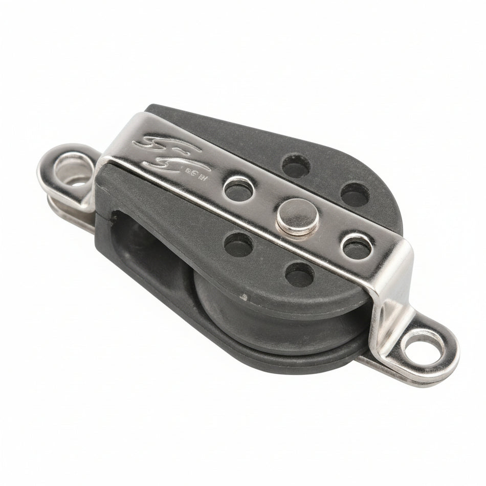 Sea Sure Liegeblock kugelgelagert 20mm Scheibe, Tau 6mm - Kunststoff schwarz