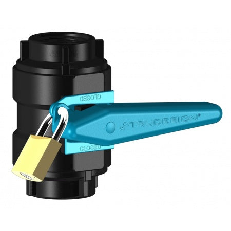 TRUDESIGN Kugelsperrventil Bootsbauversion - Kunststoff mit blauem Hebel