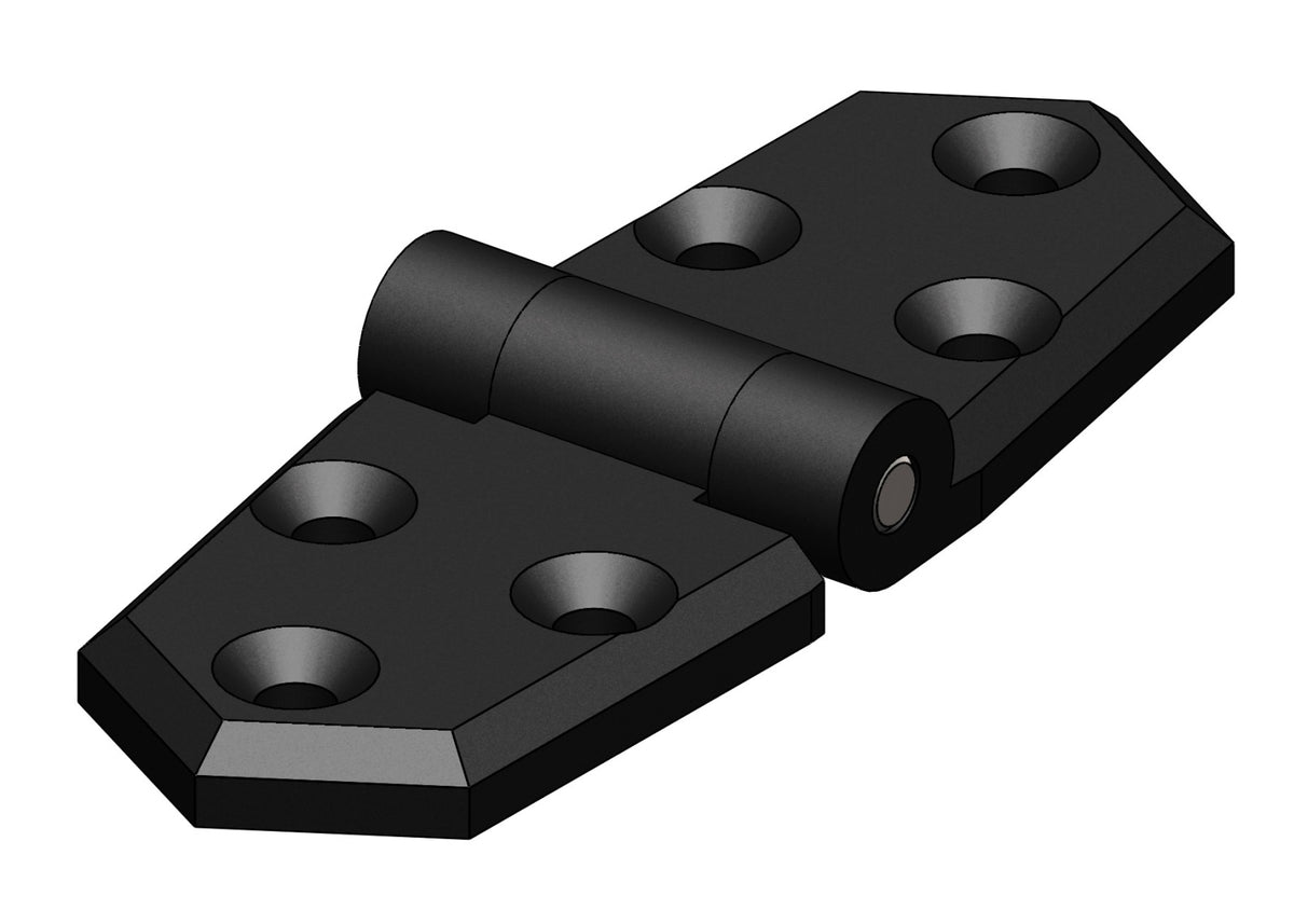 TRUDESIGN Scharnier, asym. Nylon/GFK 134x35mm schwarz 2St. SB-Pack 97 mm