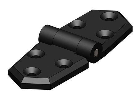 TRUDESIGN Scharnier, asym. Nylon/GFK 134x35mm schwarz 2St. SB-Pack 97 mm