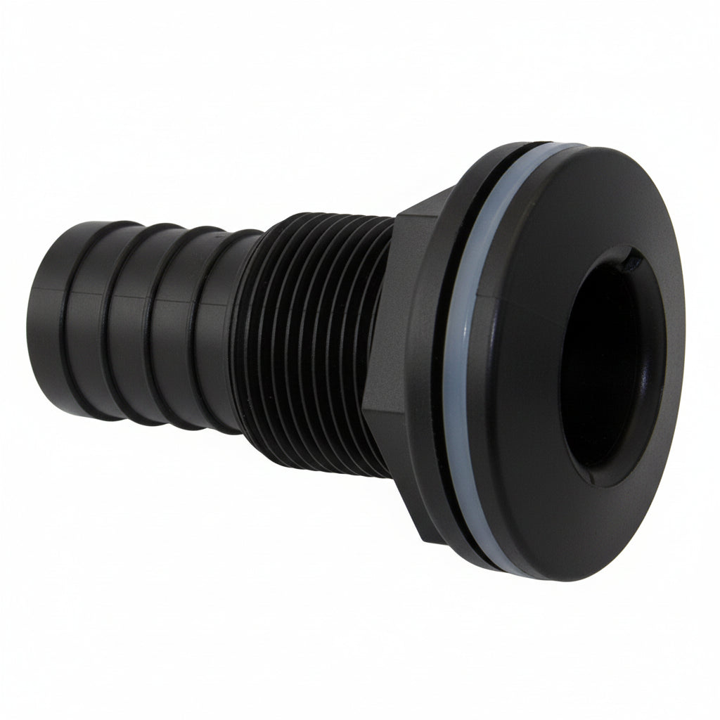 TRUDESIGN Borddurchlass mit Schlauchanschluss Nylon 1/2" bis 2" Schwarz/Weiß schwarz