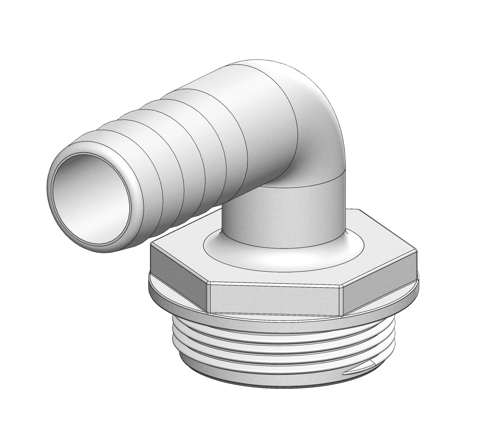 TRUDESIGN Tankbeschlag-Set ABS 1-1/2" mit Rohr und 90° Fittings grau
