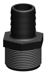 TRUDESIGN Schlauchtülle Gerade mit Außengewinde Schwarz - Verschiedene Größen