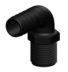TRUDESIGN Schlauchtülle 90° Winkel mit Außengewinde Schwarz - Verschiedene Größen