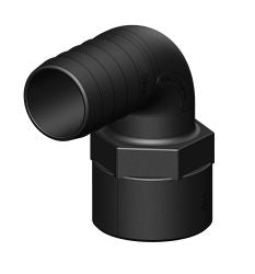 TRUDESIGN Schlauchtülle 90° Winkel mit Innengewinde Schwarz - Verschiedene Größen