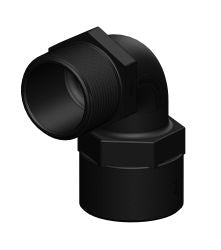 TRUDESIGN Rohrbogen 90° Innen-/Außengewinde Nylon/GFK schwarz