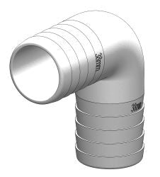 TRUDESIGN Schlauchverbinder 90° Nylon/GFK - Weiß und Schwarz