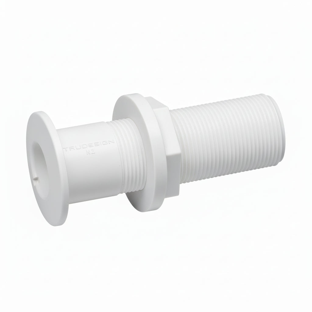 TRUDESIGN Borddurchlass Extra Lang Nylon 3/4" bis 3" Schwarz/Weiß weiß