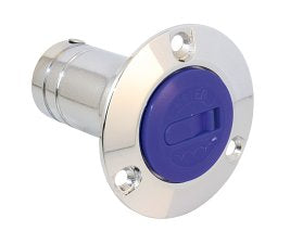 Tankeinfüllstutzen Messing verchromt mit Kunststoffdeckel - Wasser, Diesel, Benzin & Abwasser