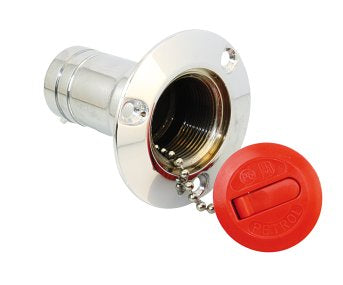 Tankeinfüllstutzen Messing verchromt mit Kunststoffdeckel - Wasser, Diesel, Benzin & Abwasser