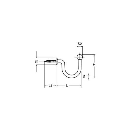 LAMP Haken mit Beffe Typ TF Edelstahl A2 poliert 21-41mm - VE 10 Stück