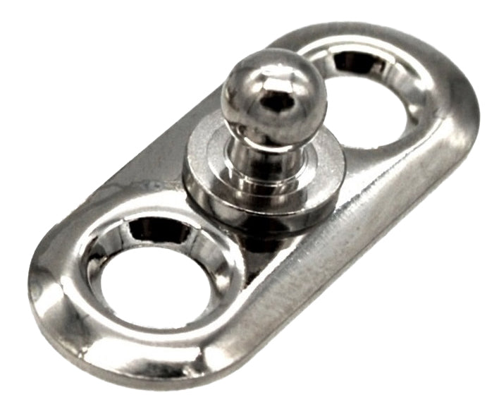 LOXX® Unterteil Messing vernickelt zum Aufschrauben - Für Cabrio-Verdecke 15 mm