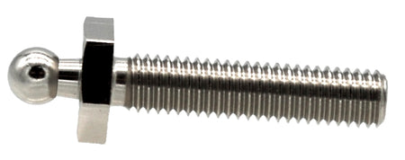 LOXX® Unterteil Schraube M5 Messing vernickelt - Bolzen mit Kugelkopf 10mm