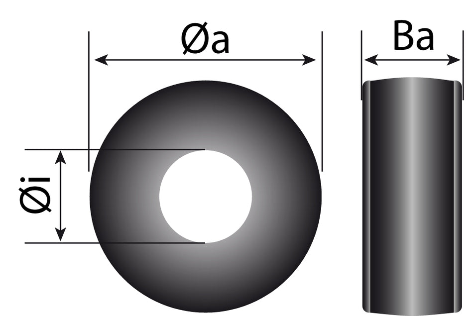 UBI MAIOR Aluminium Barber Ringe schwarz - Hochfeste Ringe für Segeltechnik